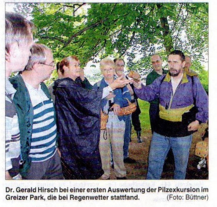 "Pilzfloristik" der Thüringer Mykologen,hier im Greizer Park.