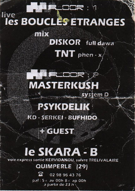 Le Scarabée - Le Skara.b Club techno à Quimperlé - PSY.K.D.LIK TRIBE - Boucles étranges - TNT - Diskor - Masterkush - Free Party Archives de Troudet J-Charles (KD)