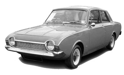 British culture: vintage Ford Corsair car 1964. 