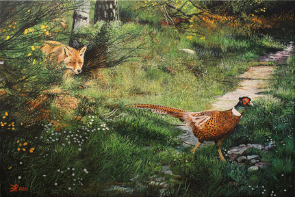 Fuchs und Fasan 40 x 60