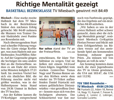 Bericht im Miesbacher Merkur am 21. November 2023 - Zum vergrößern klicken