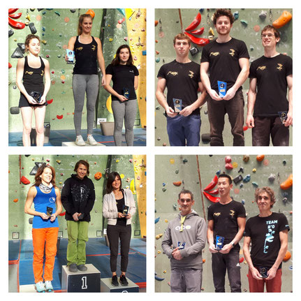 Podiums Seniors (en haut) et Vétérans (en bas)