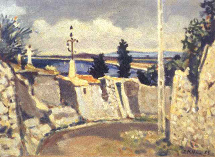 Jean Milhau, Sète, chemin à Saint-Clair, 1953, signé et daté en bas à droite (330x460)