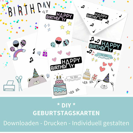 Diy Karten Zum Ausdrucken Diy Shop Blog Downloaden Drucken Glucklich Sein