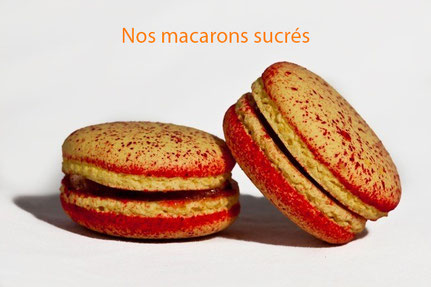  Liste macarons sucrés : caramel beurre salé, tiramisu, noix de coco, praliné, citron, épice des îles, pêche basilic, kiwi, oranges confites, clémentine badiane, pomme canelle, kalamansi, chocolat fruit des bois, crème de cberdon, cassis violette, forêt  