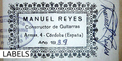 Manuel Reyes - Guitars - Gitarren - Labels - Etiketten