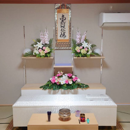 シンプル1日葬用造花祭壇