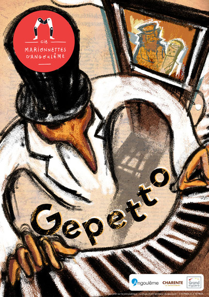 Affiche du spectacle Gepetto des Marionnettes d'Angoulême