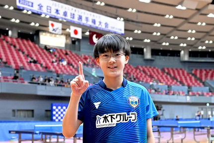 14歳以下男子シングルス優勝:小林右京(木下アカデミー)@卓球レポート/バタフライ