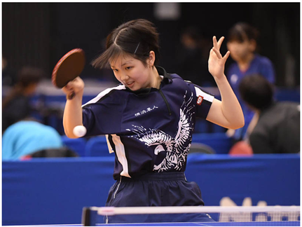 キャプテンとしてチームを引っ張った馬場(横浜隼人)。準決勝の益田戦では値千金の勝利をあげた「写真:卓球王国」