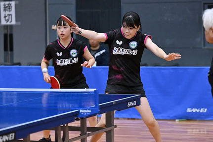 女子ダブルス第3位:南 芹那/飯田莉々花(木下アカデミー)@卓球レポート/バタフライ