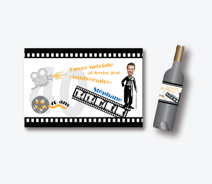 etiquette de vin anniversaire