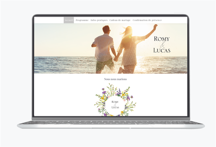 Site de mariage-Site internet de mariage-wedding website-assorti au faire-part-arbre-pictogramme-guirlande-coeur-arbre de vie-kraft