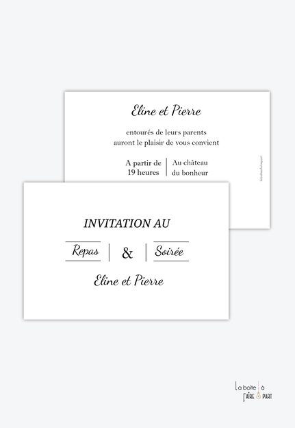 Carton invitation mariage-Invitation mariage-simple-simplicité-minimaliste -recto/verso