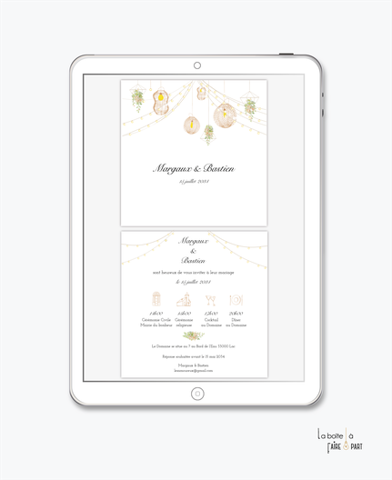 faire-part mariage numérique-faire part mariage digital-faire part numérique-faire part mariage electronique -faire-part à envoyer par mms-par mail-réseaux sociaux-whatsapp-facebook-messenger- lustre en osier-guirlande-plante suspendue-en paille