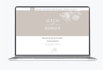 Site de mariage-Site internet de mariage-wedding site-assorti au faire-part-brin de sauge- arche-champêtre