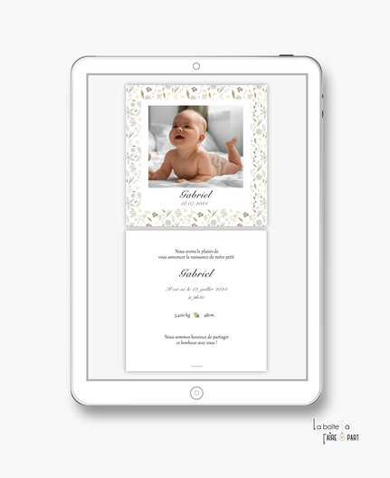 faire-part naissance fille-numérique-faire part électronique-faire part digital-pdf numérique-faire part connect-à imprimer-faire-part à envoyer par sms-mms-par mail-réseaux sociaux-whatsapp-facebook-liberty-polaroid-photo