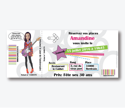 Invitation Anniversaire Femme Concert Girl Faire Part Naissance Faire Part Bapteme Et Invitation Anniversaire Adulte La Boite A Faire Part