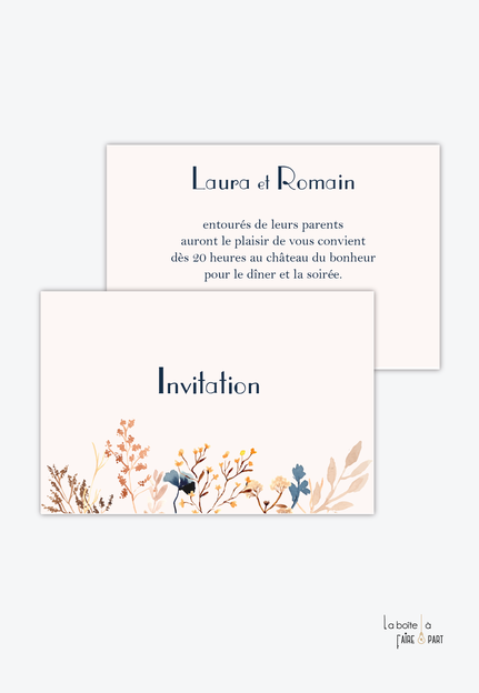 Carton invitation mariage-Invitation mariage-champêtre-branchage-estivale