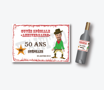 etiquette de vin anniversaire 