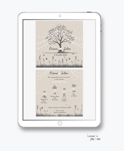 faire-part mariage numérique-faire part mariage digital-faire part numérique-faire part mariage electronique -faire-part à envoyer par mms-par mail-réseaux sociaux-whatsapp-facebook-messenger-arbre-pictogramme-guirlande-coeur-arbre de vie-kraft