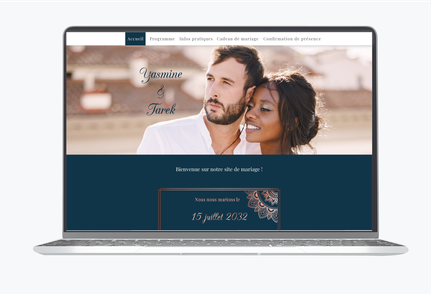 Site de mariage -Site internet de mariage- wedding website assorti au faire-part-riental-dentelle-or-doré-porte-marocaine-photo-ecru