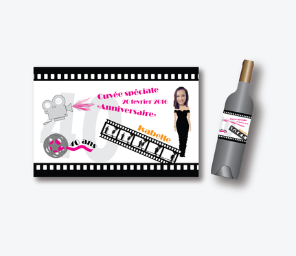 etiquette de vin anniversaire