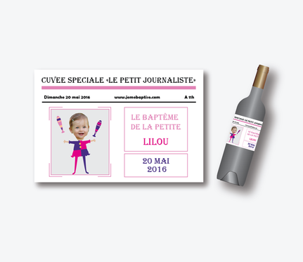 etiquette de vin bapteme fille