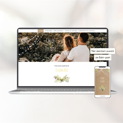 site internet de mariage- site de mariage - wedding website-site assorti au faire part