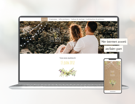 site internet de mariage- site de mariage - wedding website-site assorti au faire part