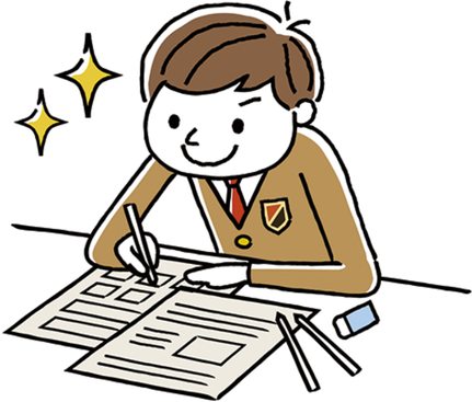 ［イラスト］前向きに勉強に取り組む男子中学生