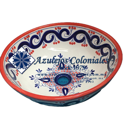 <img src="Lavabo Paris Redondo decorado de Talavera.jpg" alt=" Lavabo Decorado de Talavera Modelo Paris Redondo para sobre Poner, hecho y decorado en México 100% a mano" />