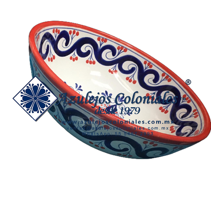 <img src="Lavabo Paris Redondo decorado de Talavera.jpg" alt=" Lavabo Decorado de Talavera Modelo Paris Redondo para sobre Poner, hecho y decorado en México 100% a mano" />