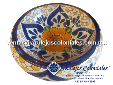 <img src="Lavabo Dona decorado de Talavera.jpg" alt=" Lavabo Decorado de Talavera Modelo Dona para sobre Poner, hecho y decorado en México 100% a mano" />
