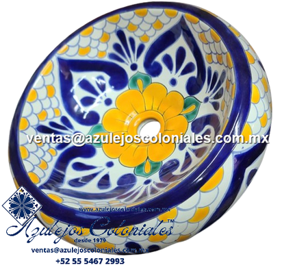 <img src="Lavabo Dona decorado de Talavera.jpg" alt=" Lavabo Decorado de Talavera Modelo Dona para sobre Poner, hecho y decorado en México 100% a mano" />