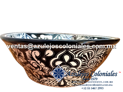 <img src="Lavabo Falda decorado de Talavera.jpg" alt=" Lavabo Decorado de Talavera Modelo Falda para sobre Poner, hecho y decorado en México 100% a mano" />