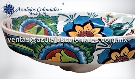 <img src="Lavabo Paris Ovalado decorado de Talavera.jpg" alt=" Lavabo Decorado de Talavera Modelo Paris Ovalado para sobre Poner, hecho y decorado en México 100% a mano" />