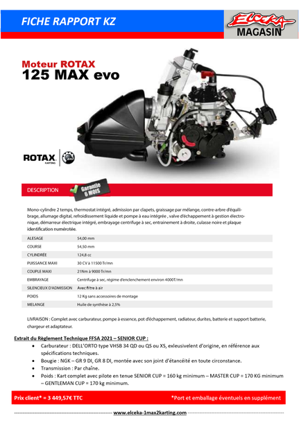 TARIF ROTAX 2021 - MOTEUR MAX EVO