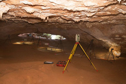 Inside cave excavation on Barrow Island. Photograph credit University of Western Australia.