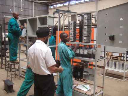 Mounting of a power cabinet for a  650 kWp grid connected solar system