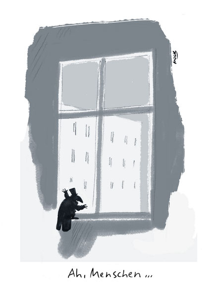 Cartoon zum Thema Corona Lockdown Pandemie Isolation Psyche