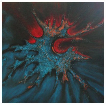 Acrylfarbe und Spachtelmasse auf Leinwand, 100x100cm, 2013