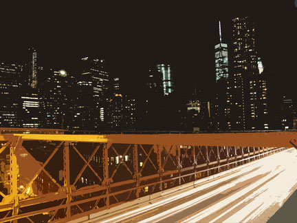 Brooklyn Bridge on night Photography - Photo manpulation  - on acrylic glass