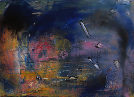 "Das Alte lass hinter dir" , mixed media , 50x70 cm , BNR 342