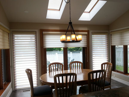 This client thoroughly enjoys the light control and privacy from her Hunter Douglas Pirouettes.