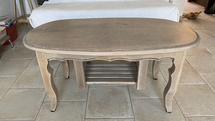 Artisan Valbonne table bois chêne blanchi ciré