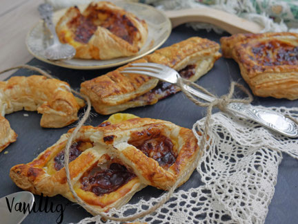 Blätterteig, Falten mit blätterteig, Nachtisch, süßes Gebäck,