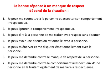 Comment réagir face à un comportement irrespectueux - la bonne réponse à un manque de respect dépend de la situation - www.learn-study-work.org