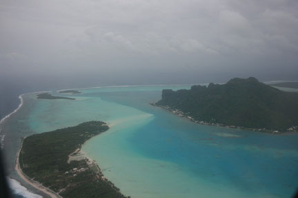 Lagon de Bora Bora au décollage