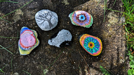 Bildersteine, Seelensteine, psychodelic stone, malen auf Stein, Kunst meiner Seele